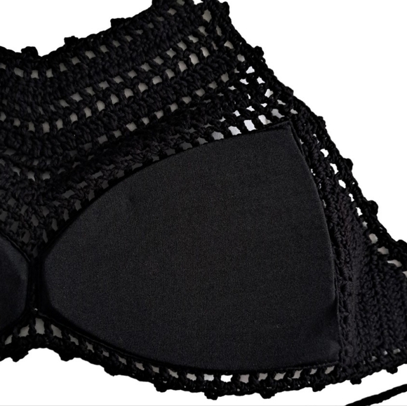 Bikini Lab Black Crochet Bikini Top - Picture 4 of 4